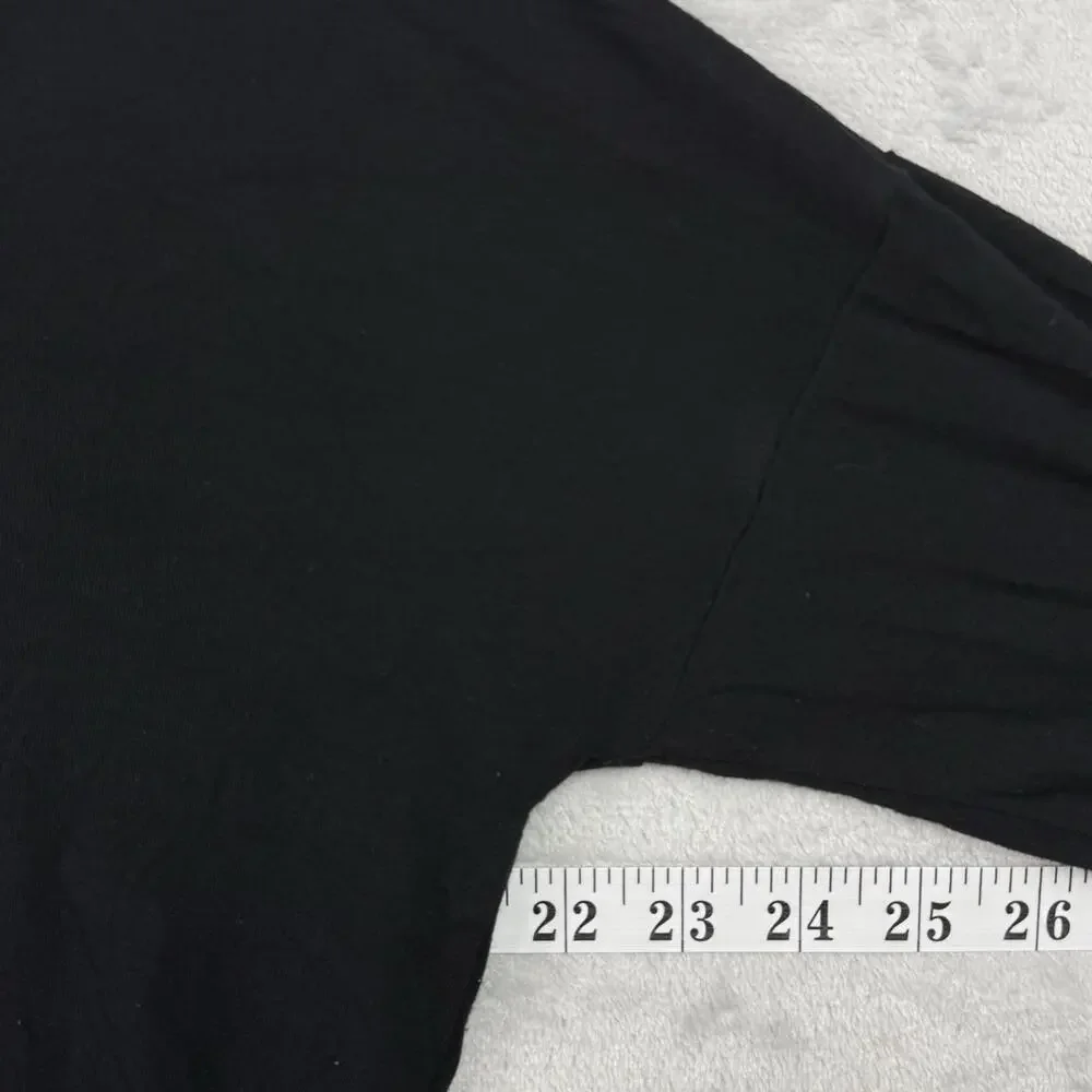 Aritzia Babaton Black 3/4 Sleeve Relaxed Fit Top Size XS Minimalist Essential - Picture 8 of 9